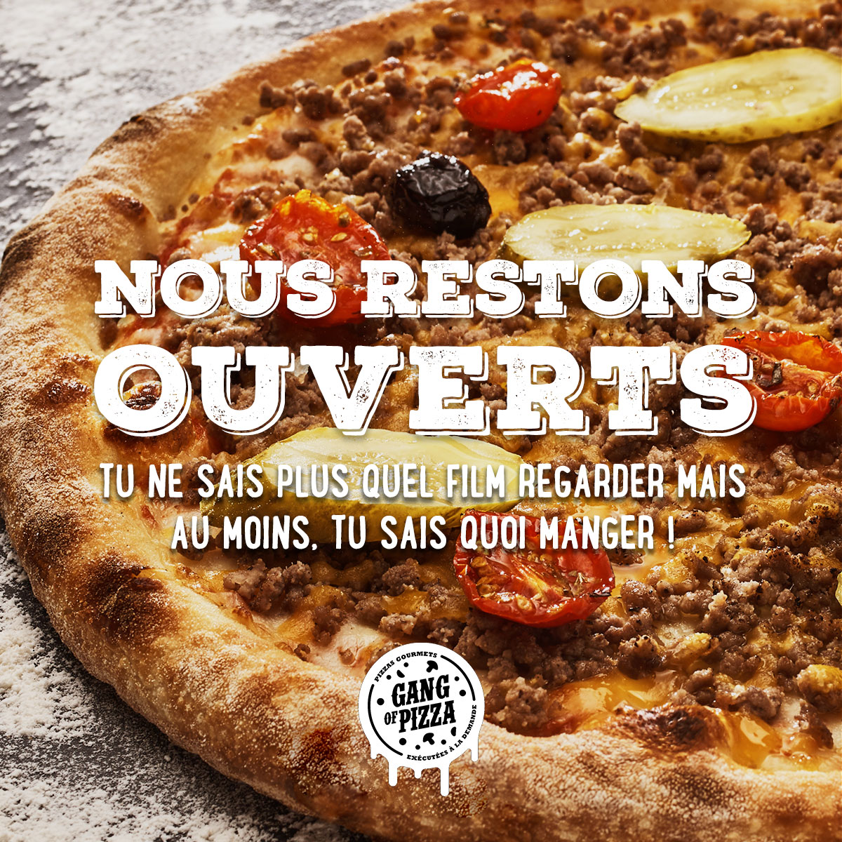 GANG OF PIZZA RESTE OUVERT PENDANT LE CONFINEMENT DE COVID 19 NOVEMBRE 2020 GANG OF PIZZA RESTE OUVERT PENDANT LE CONFINEMENT DE COVID 19 NOVEMBRE 2020