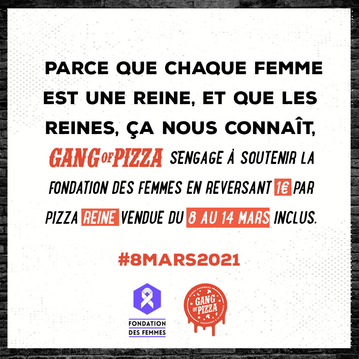 GANG OF PIZZA SOUTIENT LA ondation-des-femmes GANG OF PIZZA SOUTIENT LA ondation-des-femmes