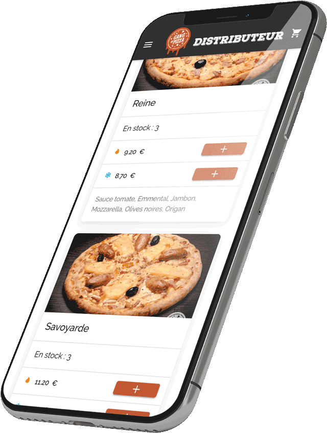 Application Click & Collet pour trouver un distributeur de pizza autour de moi